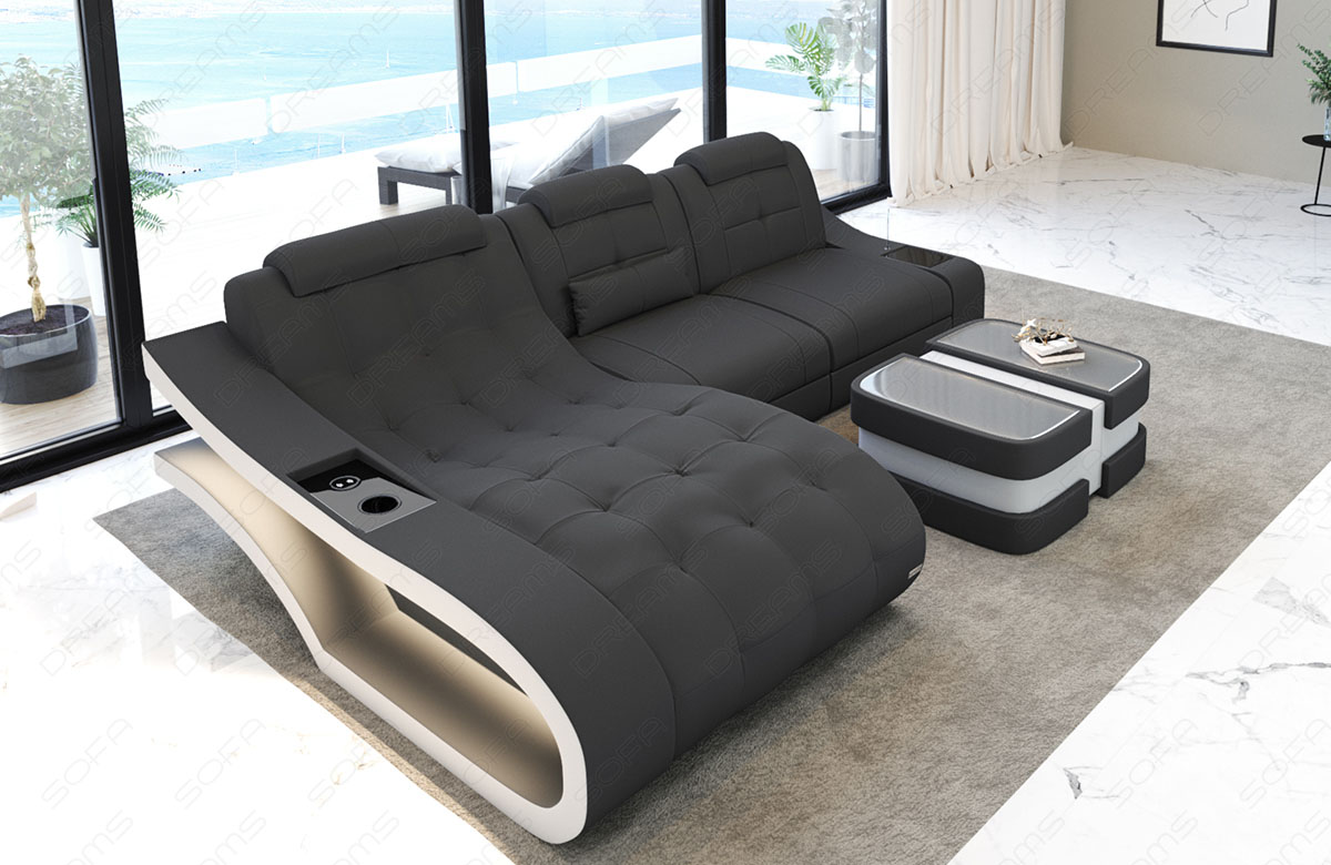 Sofa Elegante L Form Mini Stoffsofa