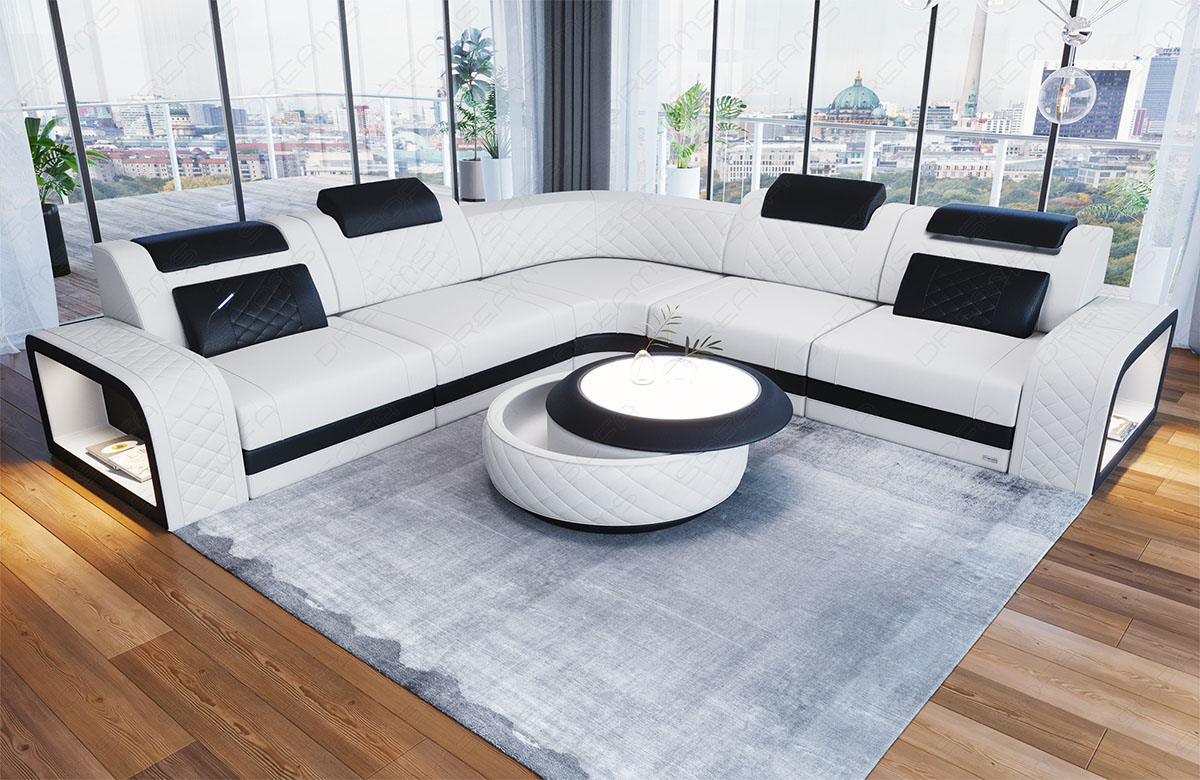 Ledersofa Foggia Mini L Form