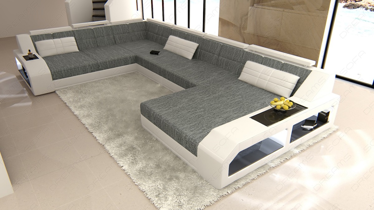 Sofa Wohnlandschaft Matera XXL mit Stoffbezug