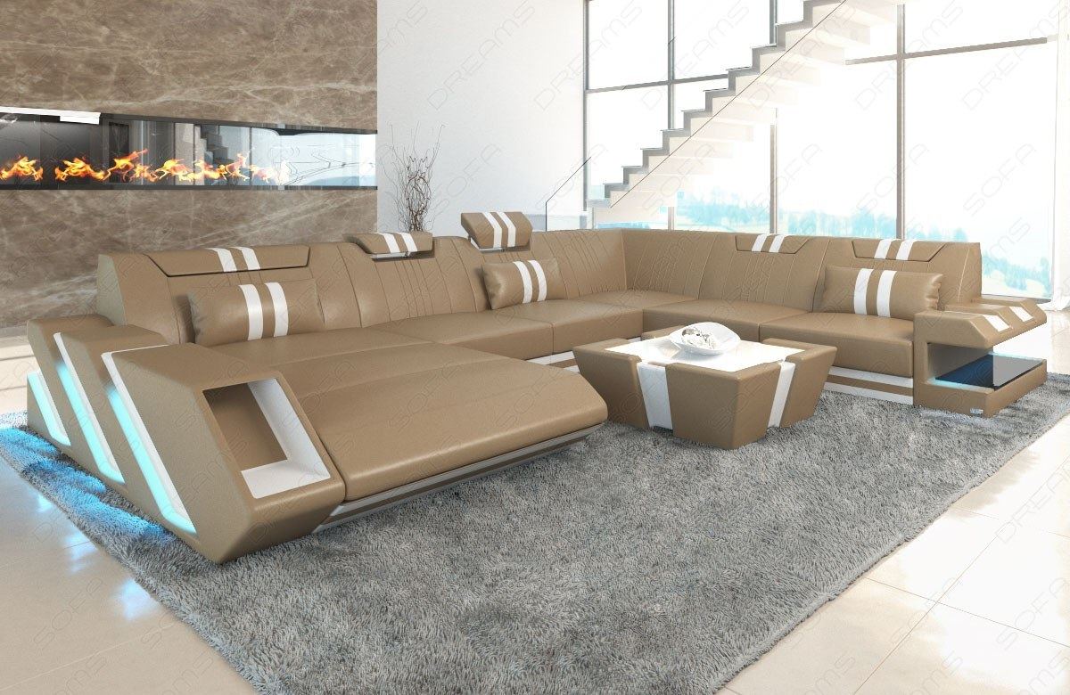 Wohnlandschaft Apollonia in Leder XXL Sofa