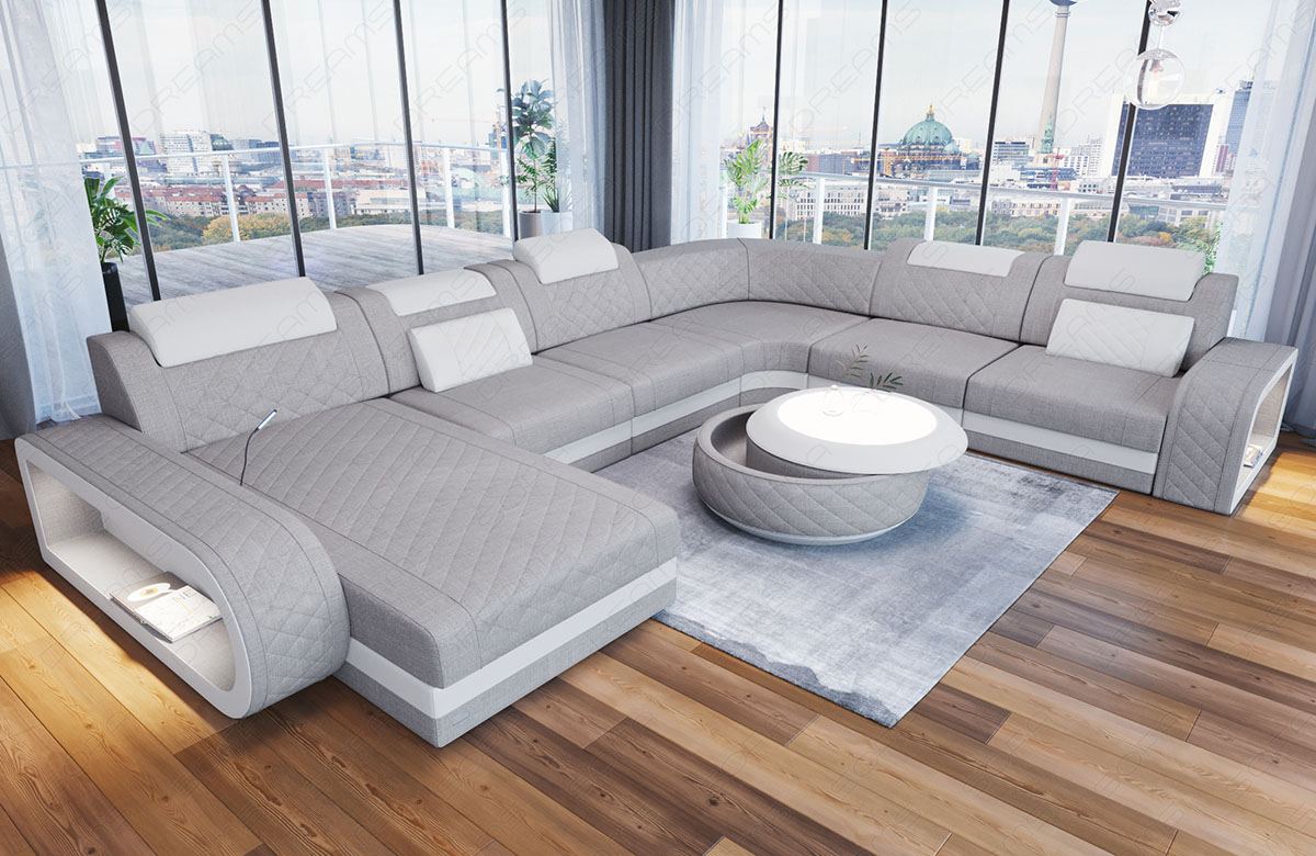 Sofa Wohnlandschaft Berlin XXL mit Stoffbezug