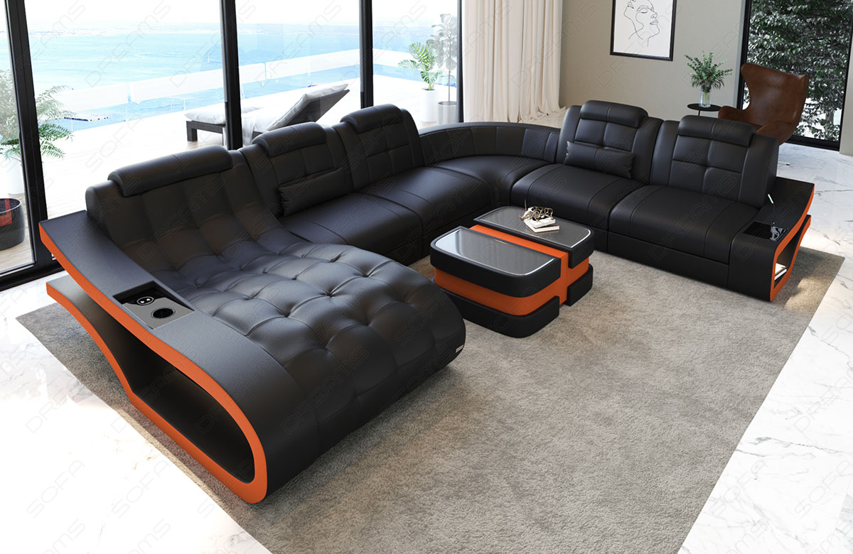 XXL Ledersofa Elegante Mini