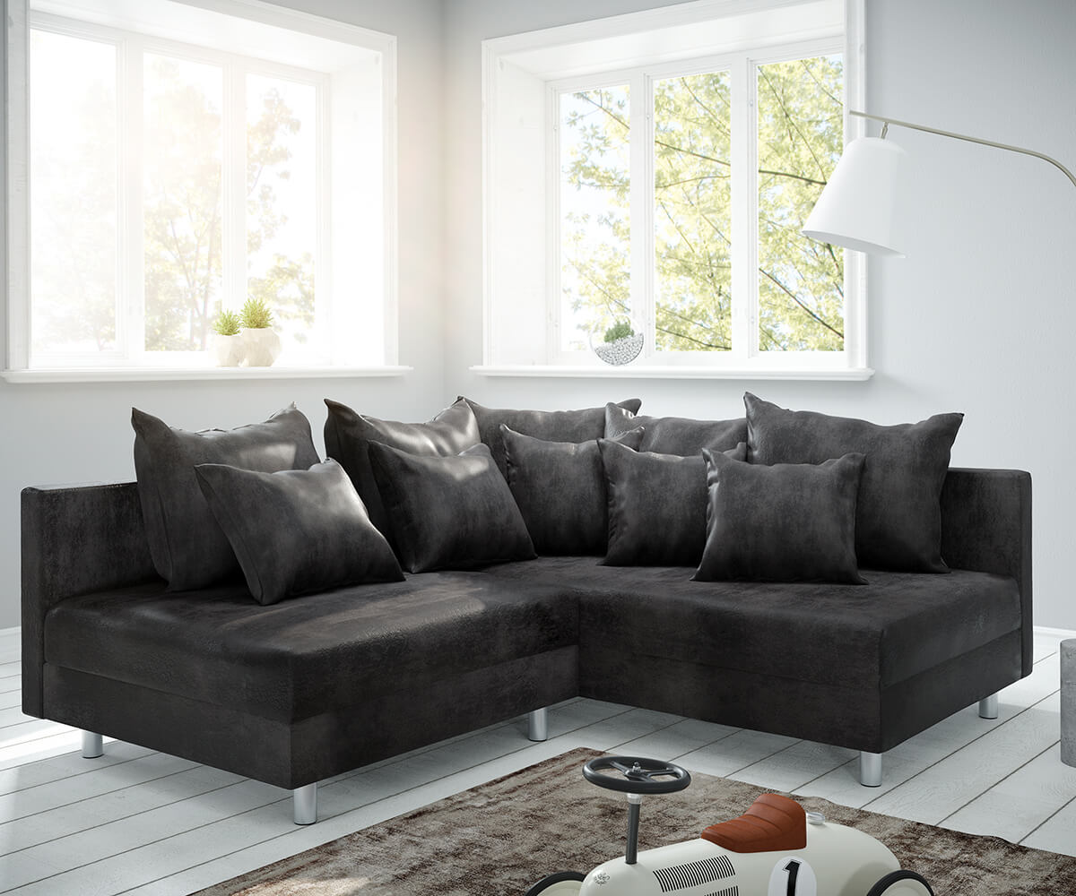 DELIFE Ecksofa Clovis Anthrazit Antik Optik Ottomane Rechts Modulsofa, Design Ecksofas, Couch Loft, Modulsofa, modular