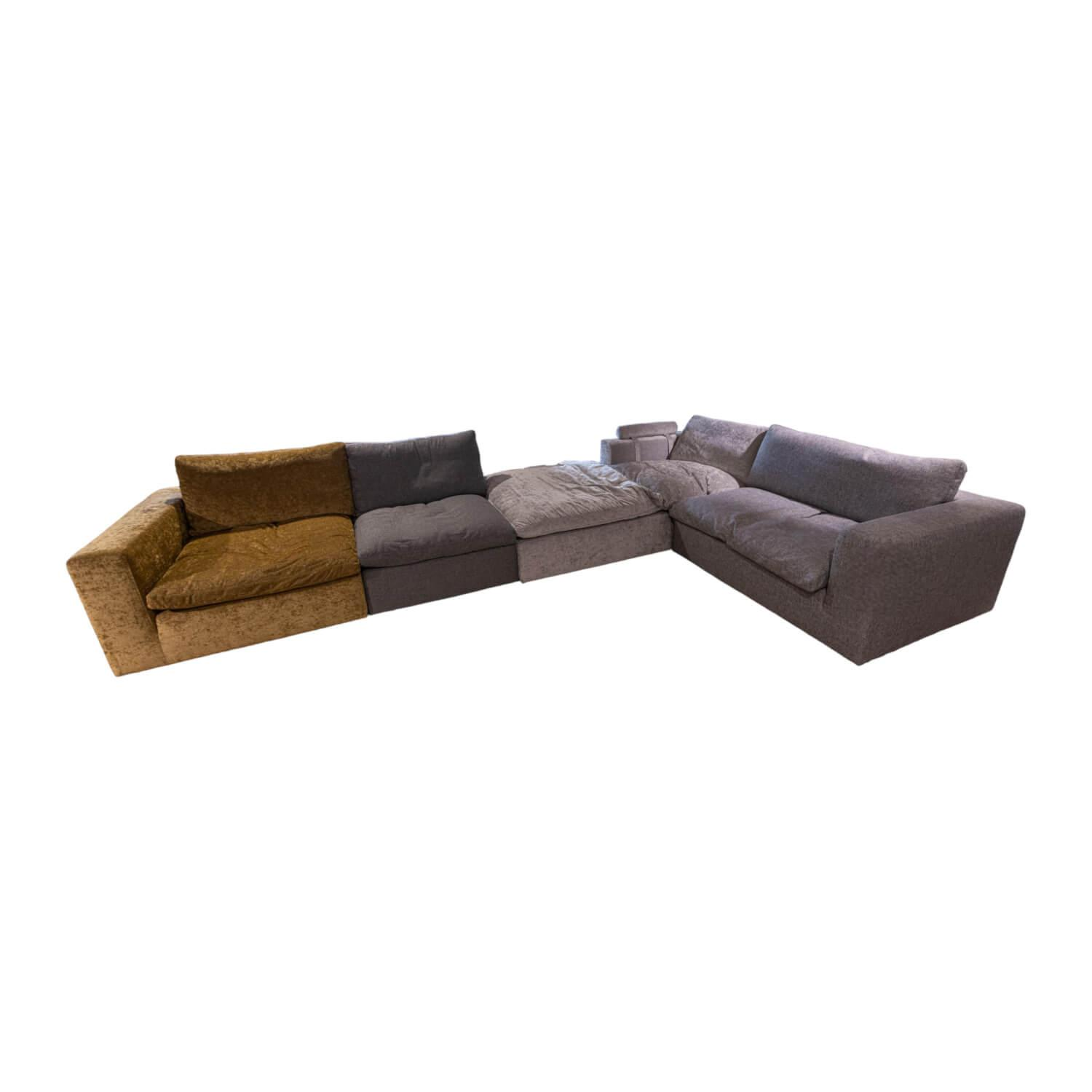 Sofa Dreisitzer Rut Stoff Valto Graffit Casa Stone Exford Silber