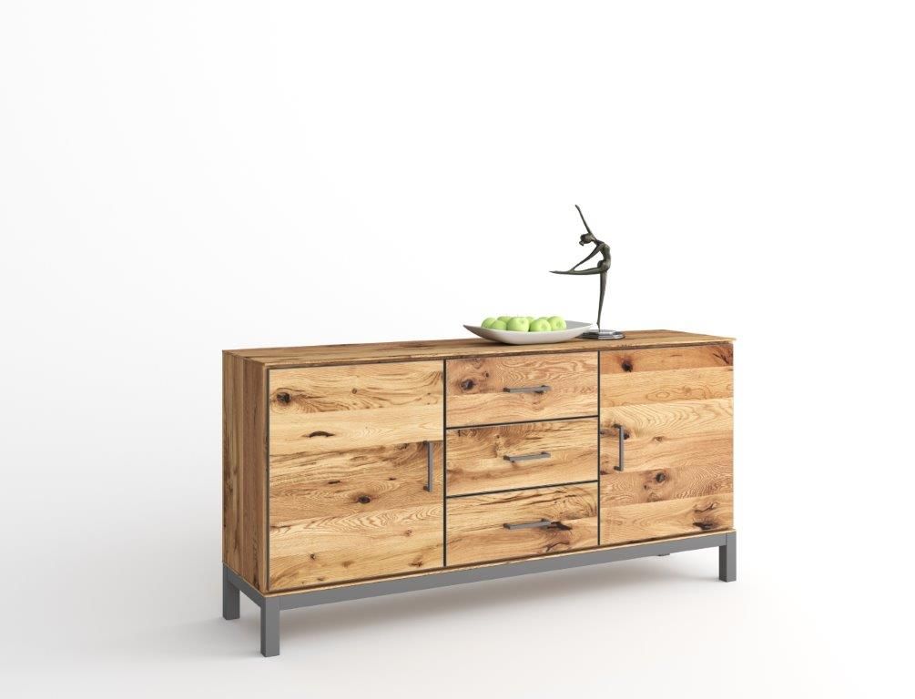 Sideboard Serie Juist Balkeneiche mit Metall kombiniert