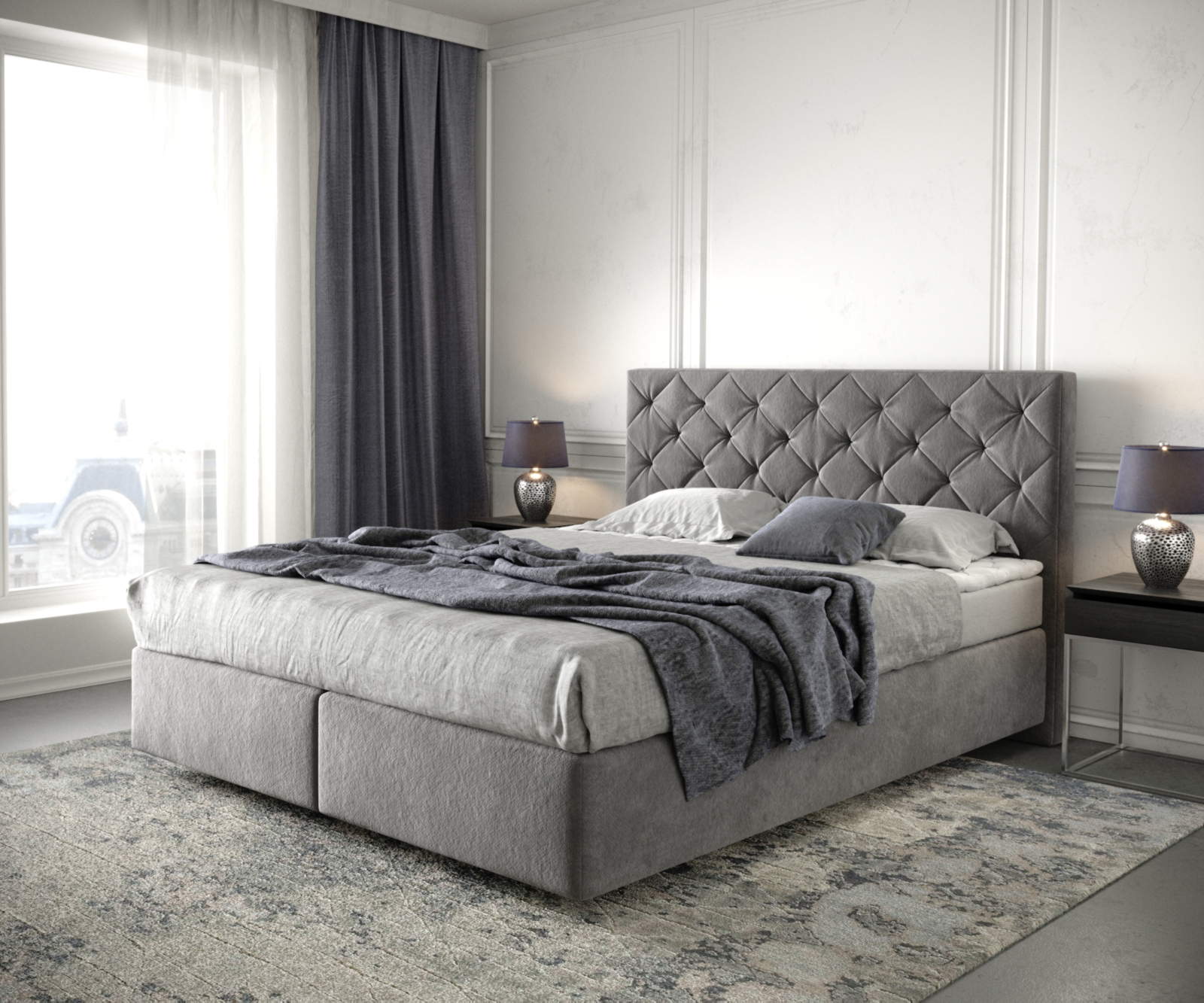 DELIFE Boxspringbett Dream-Great 160×200 cm Mikrofaser Taupe mit Matratze und Topper, Boxspringbetten