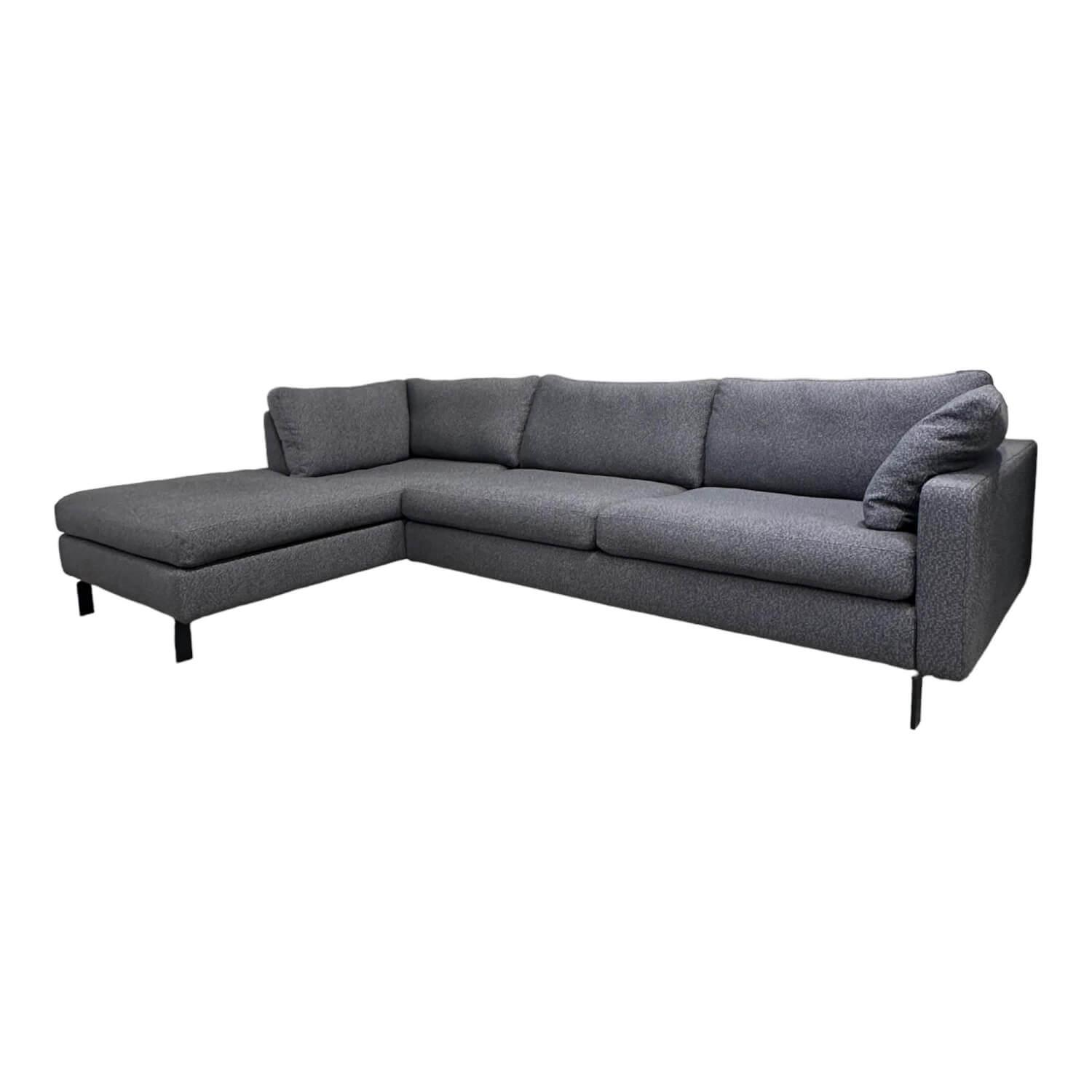 Ecksofa Conseta Stoff 11028 Carbon Grau Schmalfüße Lack RAL 240 20 05 Nachtschat…