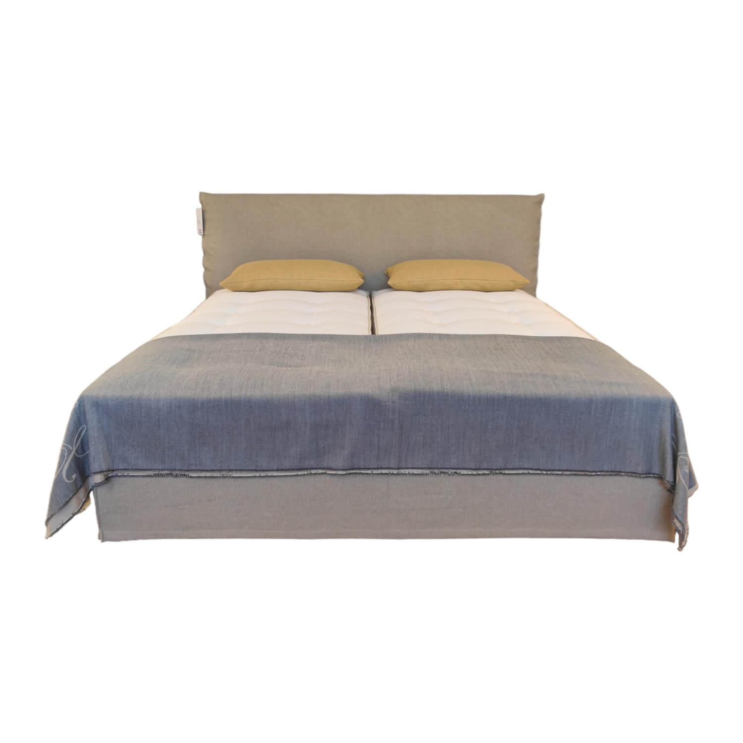 Boxspringbett Loft Stoff Antonio 2500 Pebble Grau mit 2 Matratzen