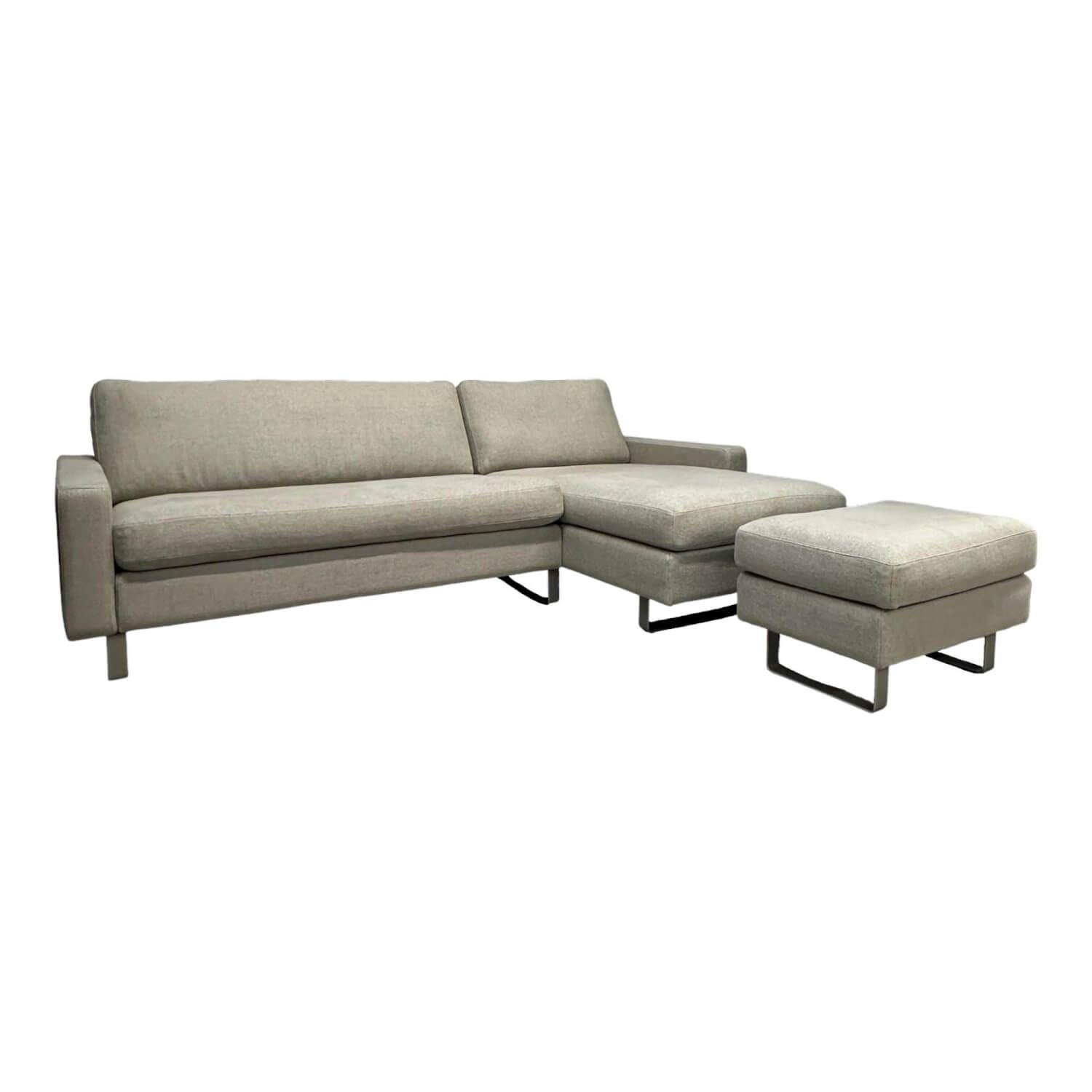 Ecksofa Conseta Stoff 8311 Muschel Grau Metallkufen F04 Feinstruktur Stahl Mit F…