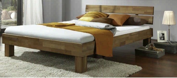 Elegantes Futonbett Futonliege Wildeiche Massiv geölt Breite 100cm