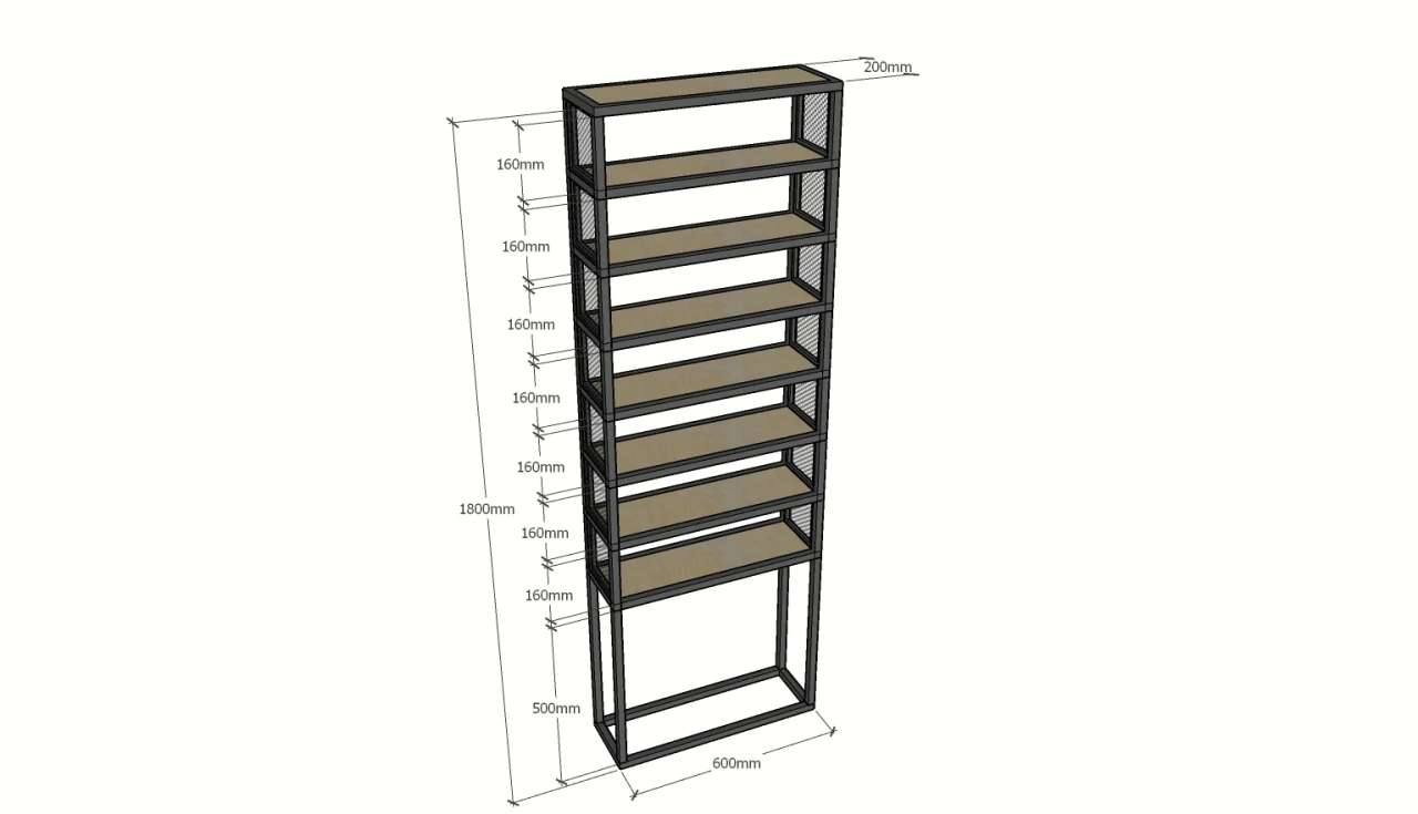 GRID FRAME – Regal im Loft Stil 04