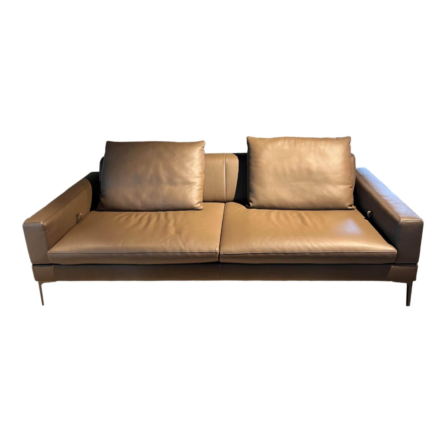 Sofa Tigra Landscape JR 2226 Semianilinleder Sierra 012 Braun Metallfüße Bronze …