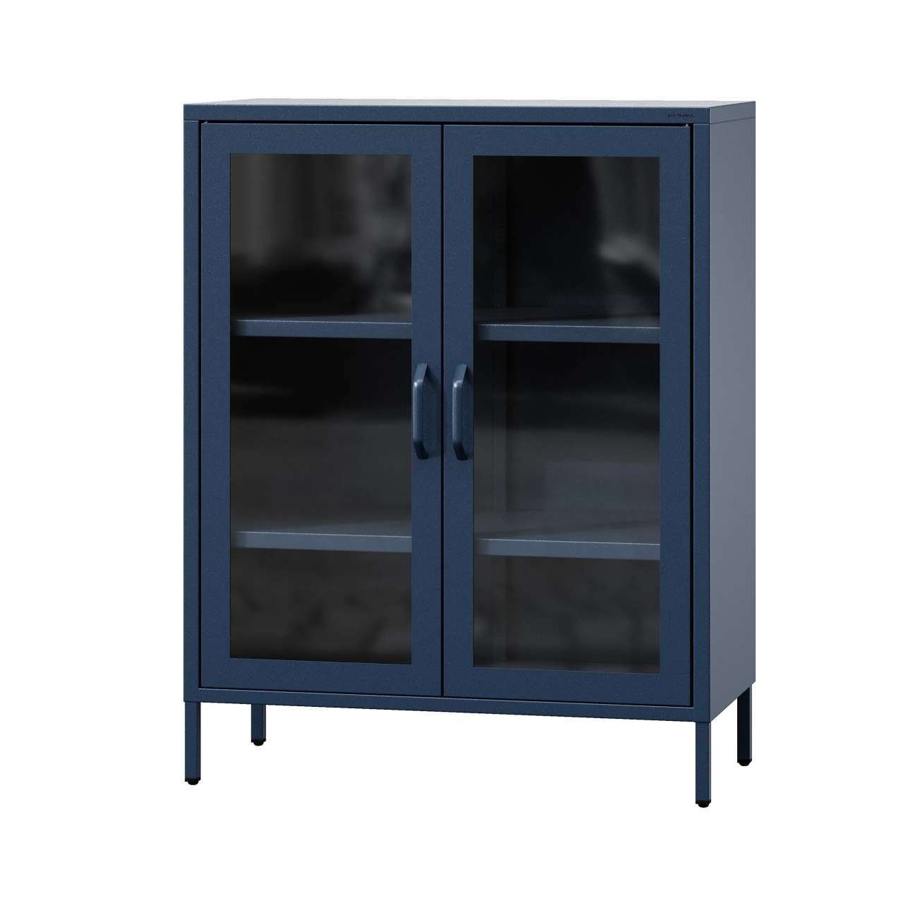 Wohnzimmer Vitrinenschrank GINA, 800 x 1015 x 400 mm, Modern: dunkelblau