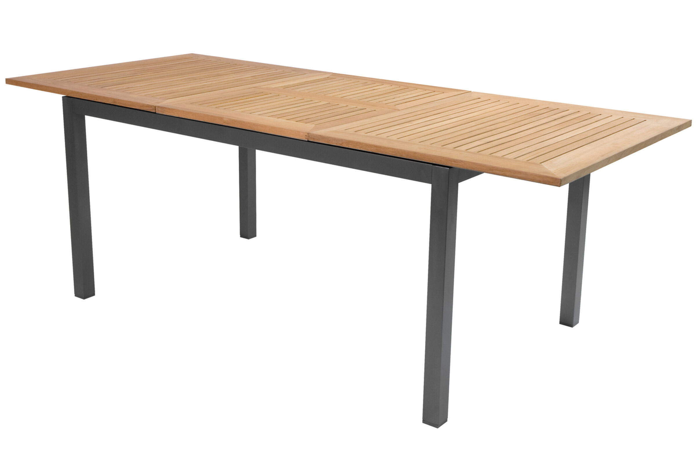 B-Ware: HARTMAN South Wales Ausziehtisch, xerix/natur, Alu/FSC-Teak, 150/210x90cm, mit Synchronauszug