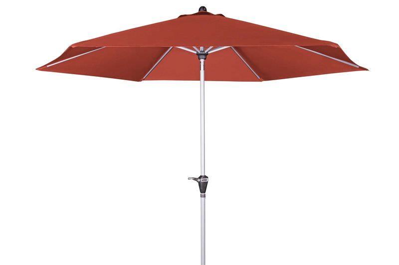 DOPPLER Active 280 Auto-Tilt Sonnenschirm, Terrakotta, Polyester & Alu, 280 cm Ø, Mit Knickfunktion & Kurbelfunktion, UV-Schutz LSF 50+