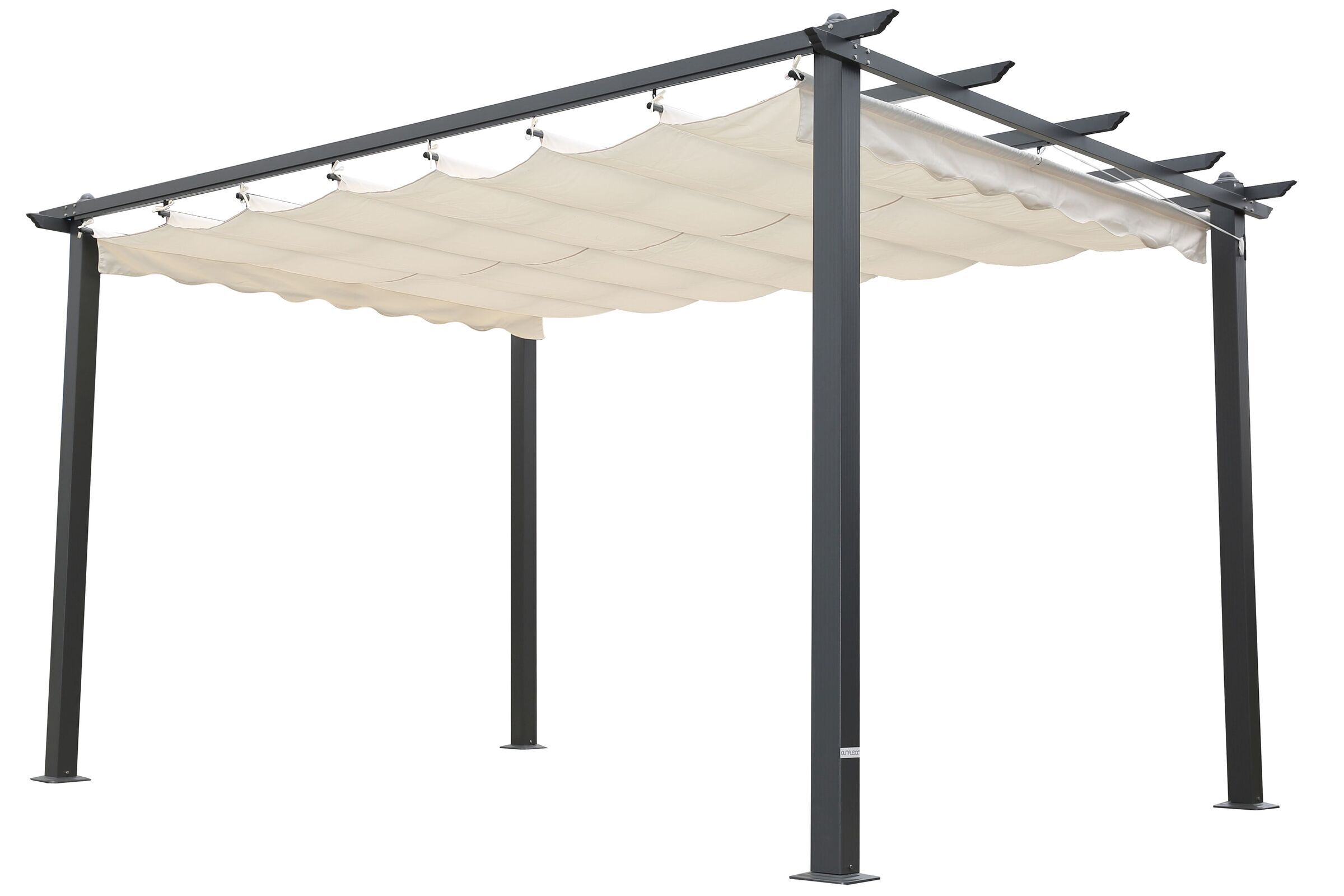 B-Ware: OUTFLEXX Pergola, anthrazit/creme, Aluminium, pulverbeschichtet, 400 x 300 x 225 cm