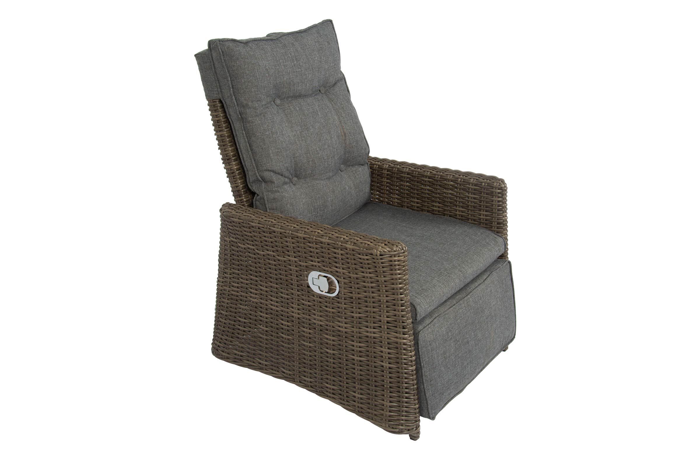 B-Ware: OUTFLEXX Relaxsessel, grau, Polyrattan, 87 x 75 x 106 cm, Rücken- und Fußteil verstellbar