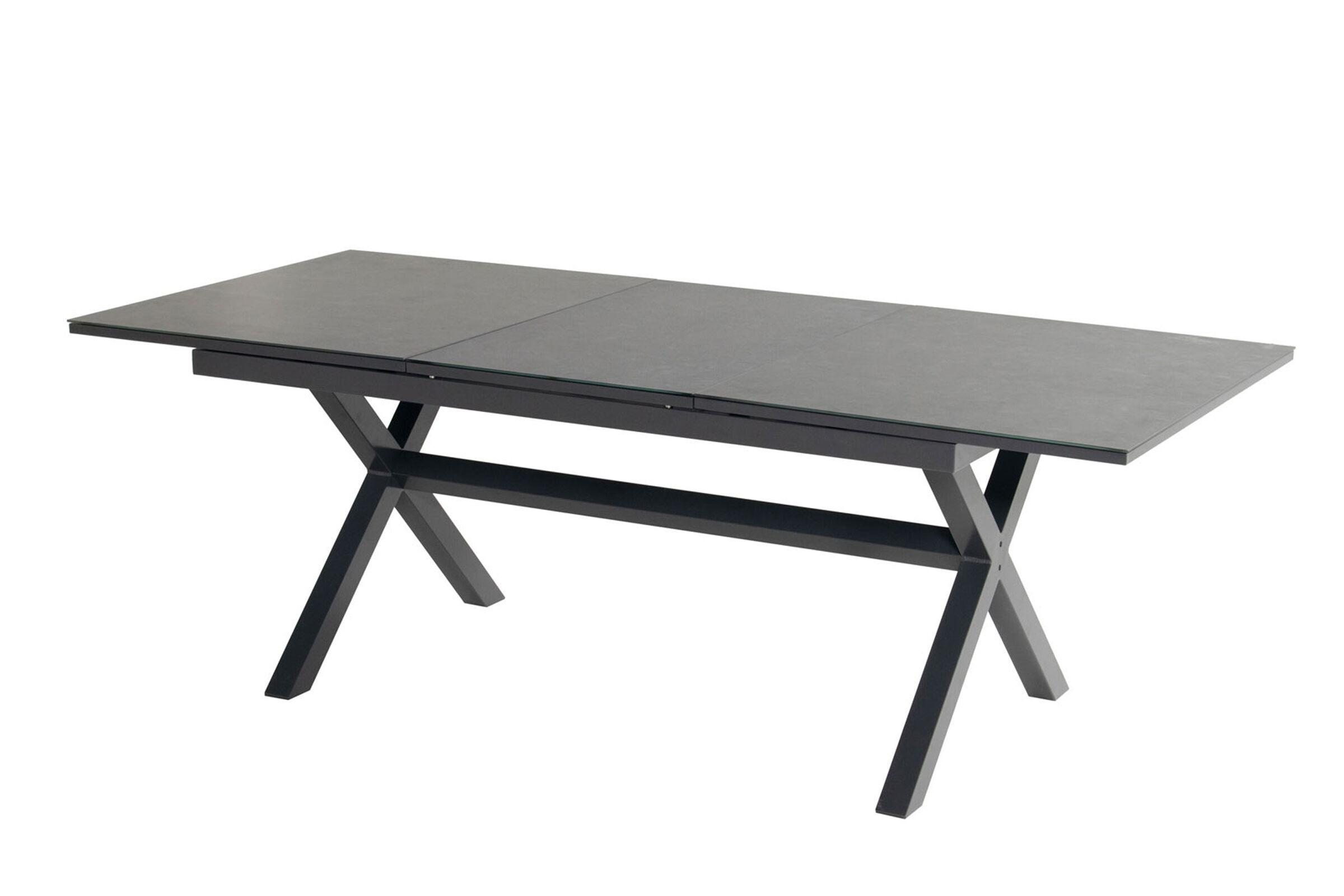 B-Ware: HARTMAN Xanadu Ausziehtisch, xerix, Alu/Glaskeramik, 160/220x100cm, X-Gestell