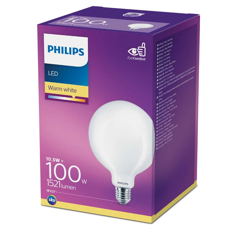 Philips LED Lampe ersetzt 100W, E27 Globe G120, matt, warmweiß, 1521 Lumen, nicht dimmbar