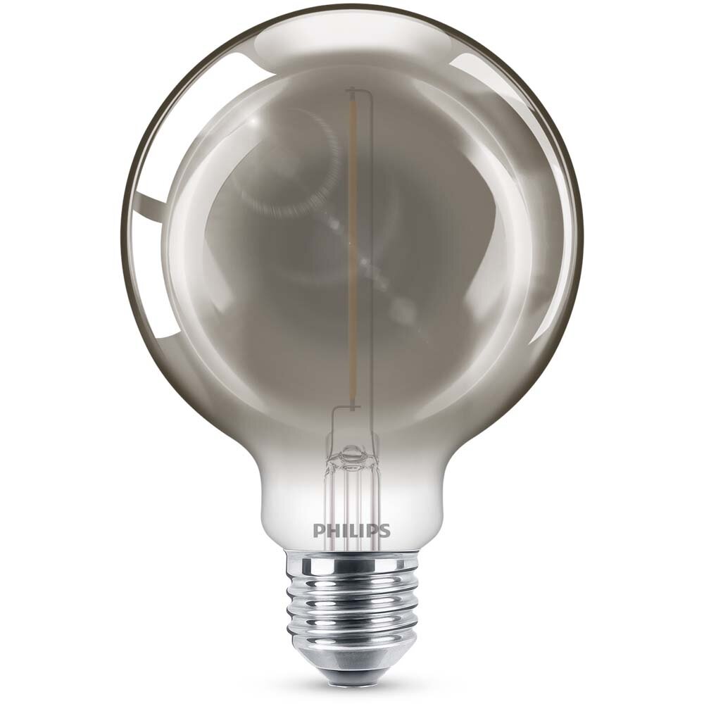 Philips Modern LED Filament Lampe ersetzt 11W E27 Globe – G93 2,3W 115lm 1800K Einerpack