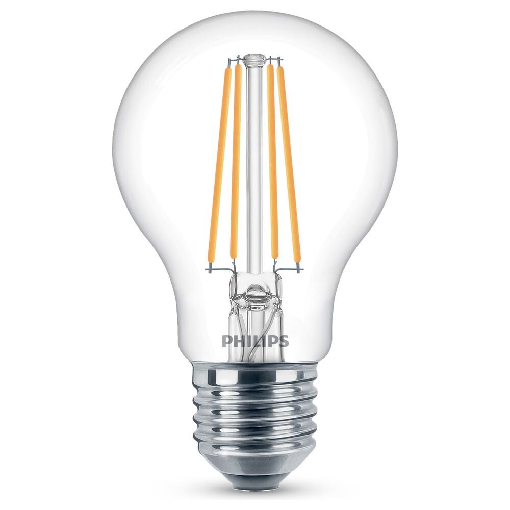 Philips LED Filament Lampe ersetzt 60W E27 Birne – A60 7W 806lm 2700K Einerpack