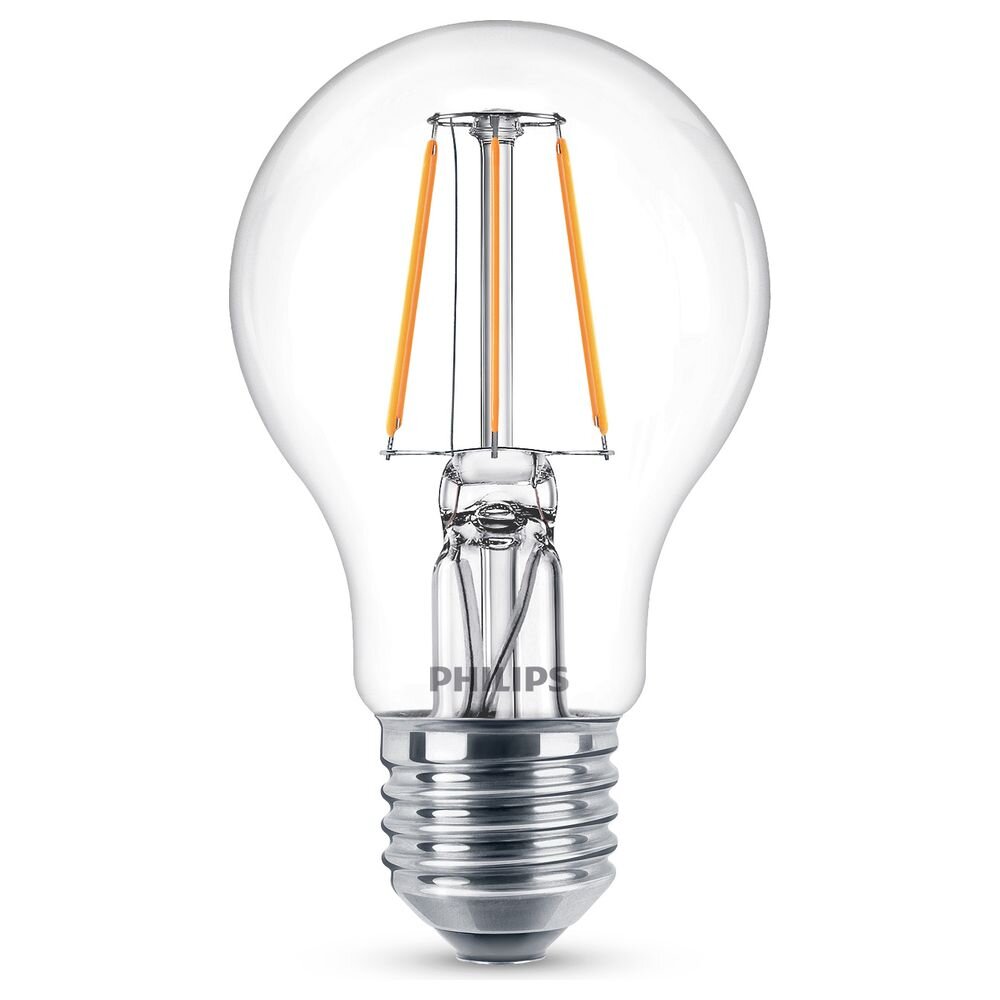 Philips LED Filament Lampe ersetzt 40W E27 Birne – A60 4,3W 470lm 2700K Einerpack