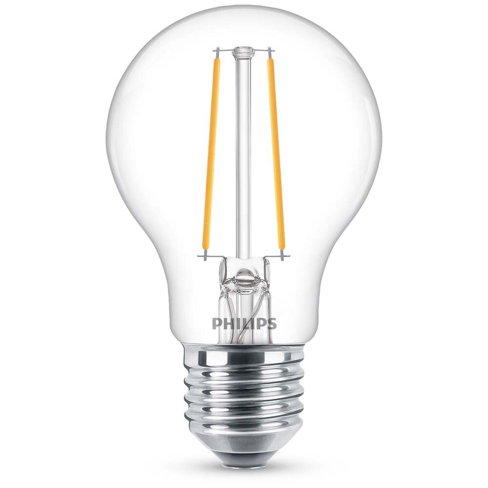 Philips LED Filament Lampe ersetzt 15W E27 Birne – A60 1,5W 150lm 2700K Einerpack