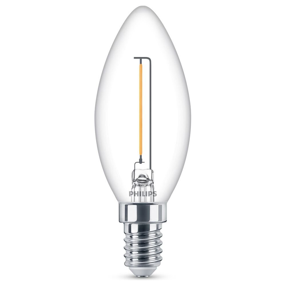 Philips LED Filament Lampe ersetzt 15W E14 Kerze – B35 1,4W 136lm 2700K Einerpack