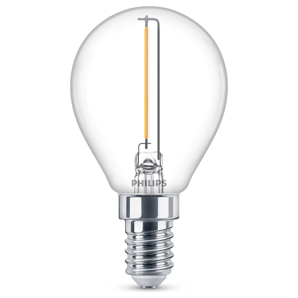 Philips LED Filament Lampe ersetzt 15W E14 Tropfen – P45 1,4W 136lm 2700K Einerpack