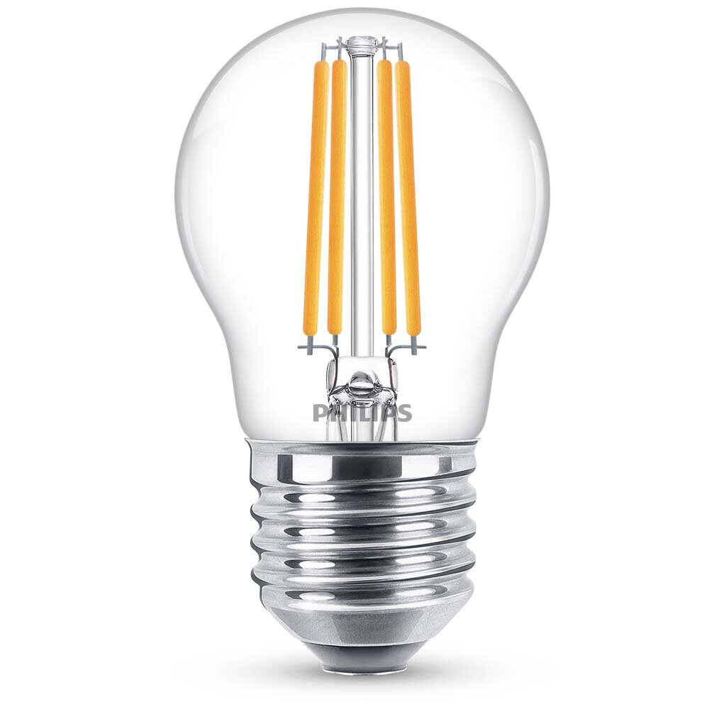 Philips LED Filament Lampe ersetzt 60W E27 Tropfen – P45 6,5W 806lm 2700K Einerpack