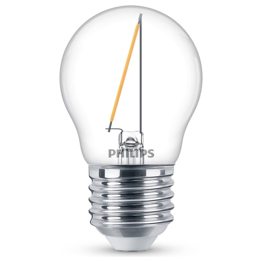 Philips LED Filament Lampe ersetzt 15W E27 Tropfen – P45 1,4W 136lm 2700K Einerpack