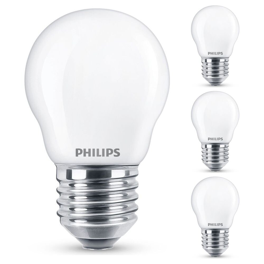 Philips LED Lampe ersetzt 25W, E27 Tropfenform P45, weiß, warmweiß, 250 Lumen, nicht dimmbar, 4er Pack