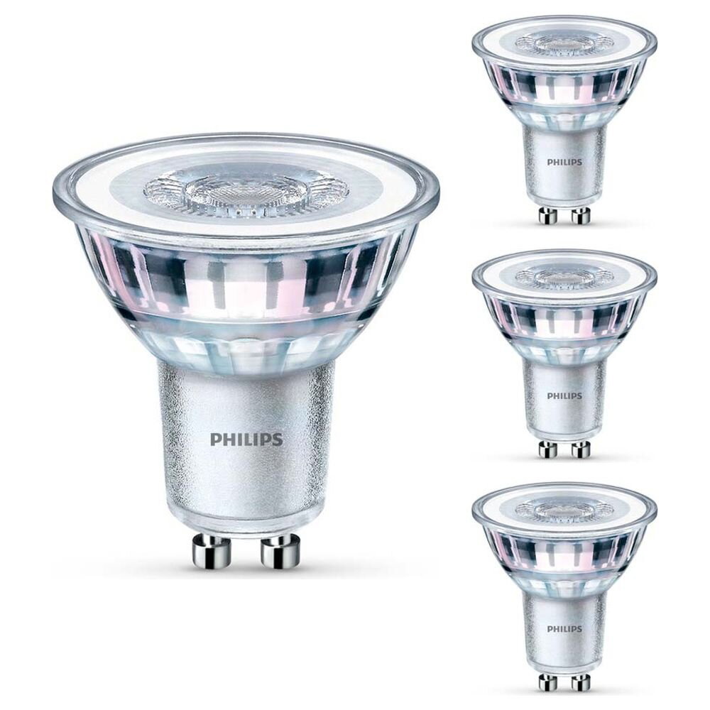 Philips LED Lampe ersetzt 50W, GU10 Reflektor PAR16, klar, warmweiß, 355 Lumen, nicht dimmbar,  4er Pack