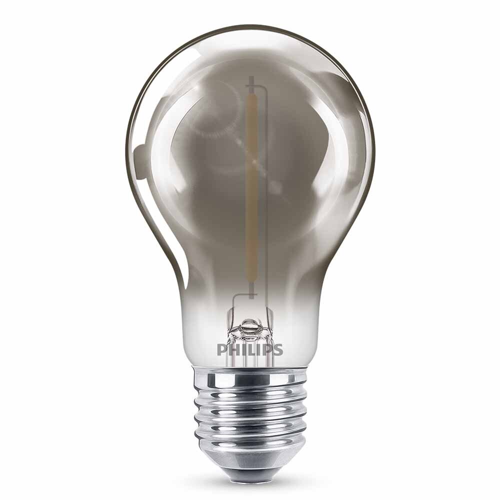 Philips LED Lampe ersetzt 11W, E27 Standardform A60, Grau, warmweiß, 136 Lumen, nicht dimmbar