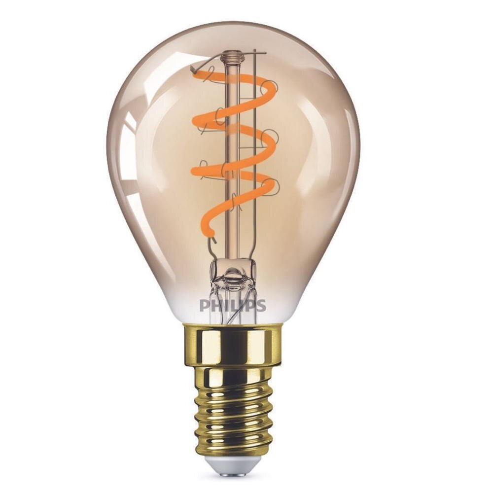 Philips Vintage LED Filament Lampe ersetzt 15W E14 Tropfen – P45 3,5W 136lm 1800K dimmbar Einerpack