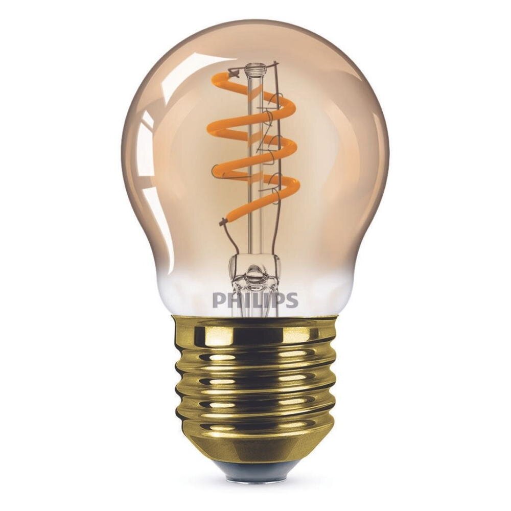 Philips Vintage LED Filament Lampe ersetzt 15W E27 Tropfen – P45 3,5W 136lm 1800K dimmbar Einerpack