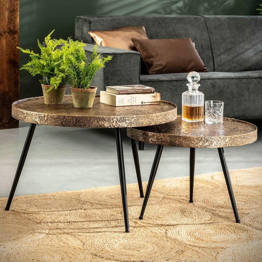 RINGO-Living Massivholz Couchtisch Alaula in Bronze-matt und Schwarz-matt