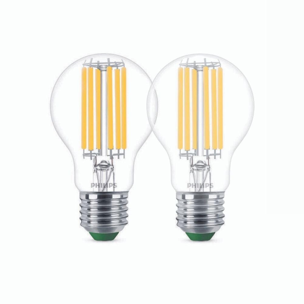 Philips LED Lampe E27 – Birne A60 5,2W 1095lm 4000K ersetzt 75W Doppelpack