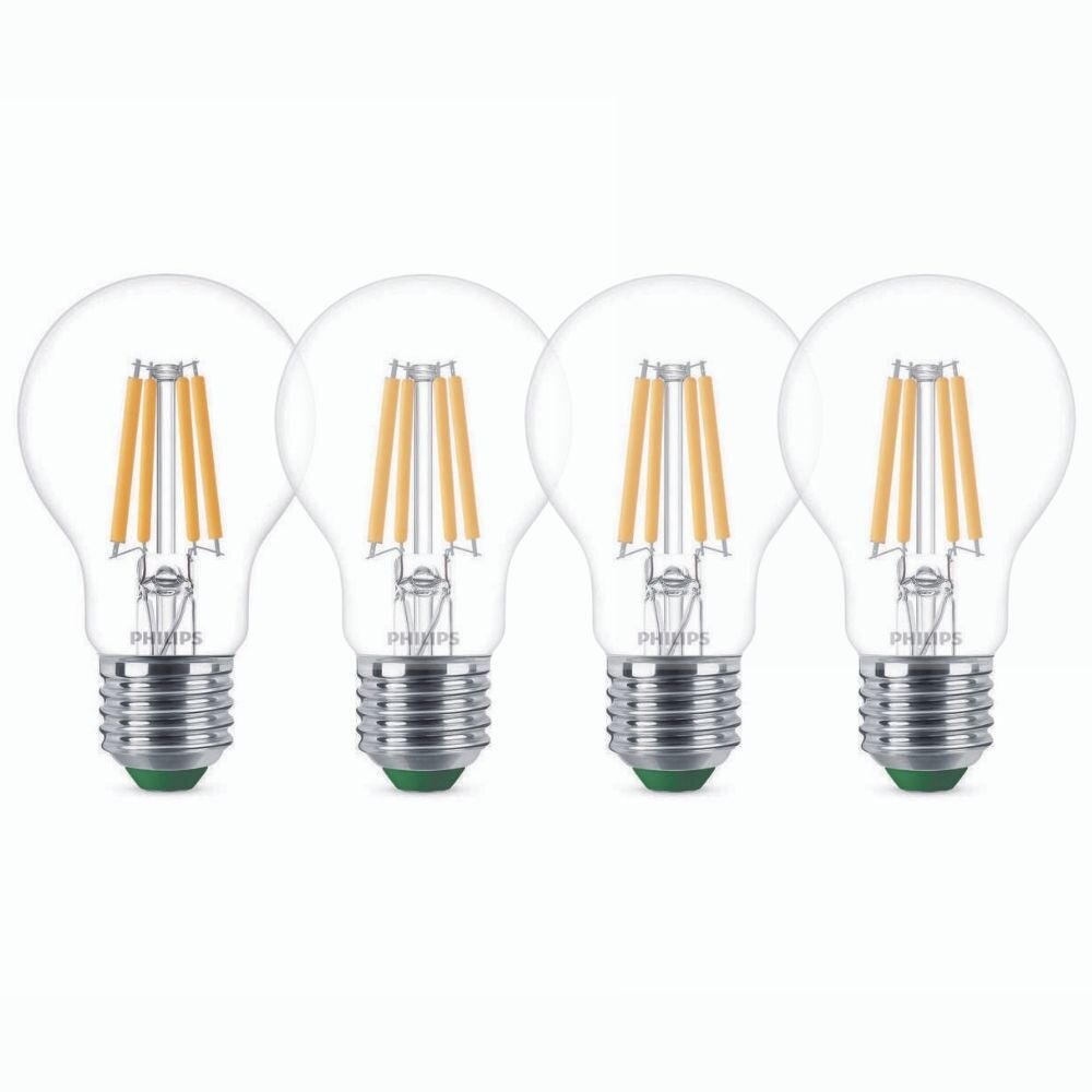 Philips LED Lampe E27 – Birne A60 2,3W 485lm 2700K ersetzt 40W Viererpack