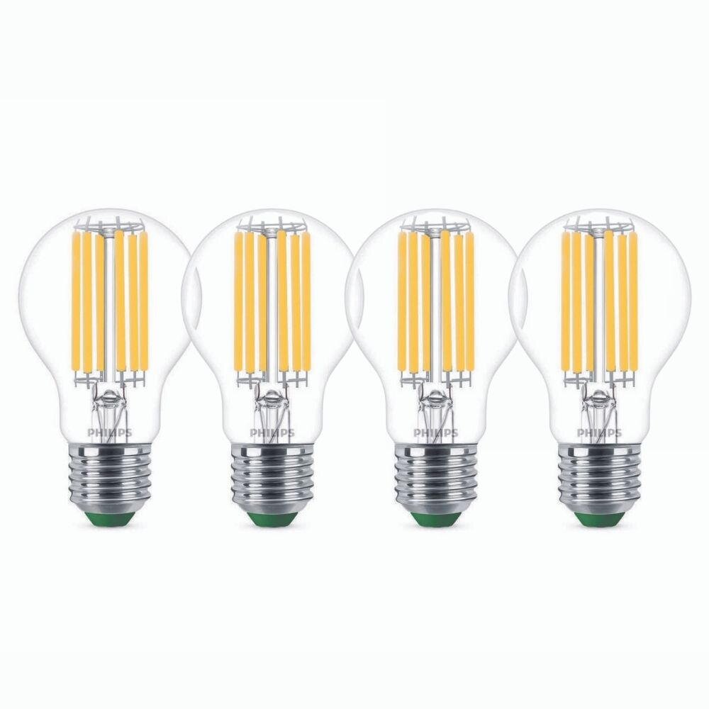 Philips LED Lampe E27 – Birne A60 5,2W 1095lm 4000K ersetzt 75W Viererpack