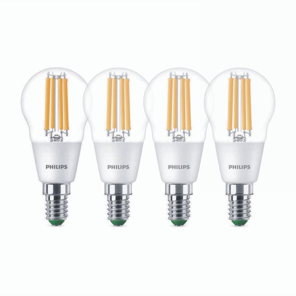 Philips LED Lampe E14 – Tropfen P45 2,3W 485lm 2700K ersetzt 40W Viererpack