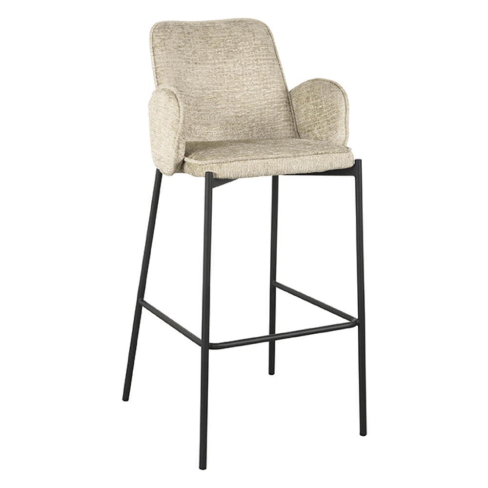 RINGO-Living Barhocker Jolien in Beige Samt 1070mm