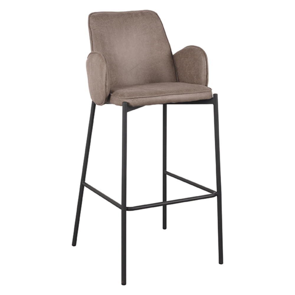 RINGO-Living Barhocker Jolien in Taupe Mikrofaser 1070mm