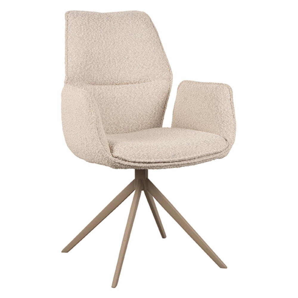 RINGO-Living Esszimmerstuhl Melisa in Creme Boucle und Taupe