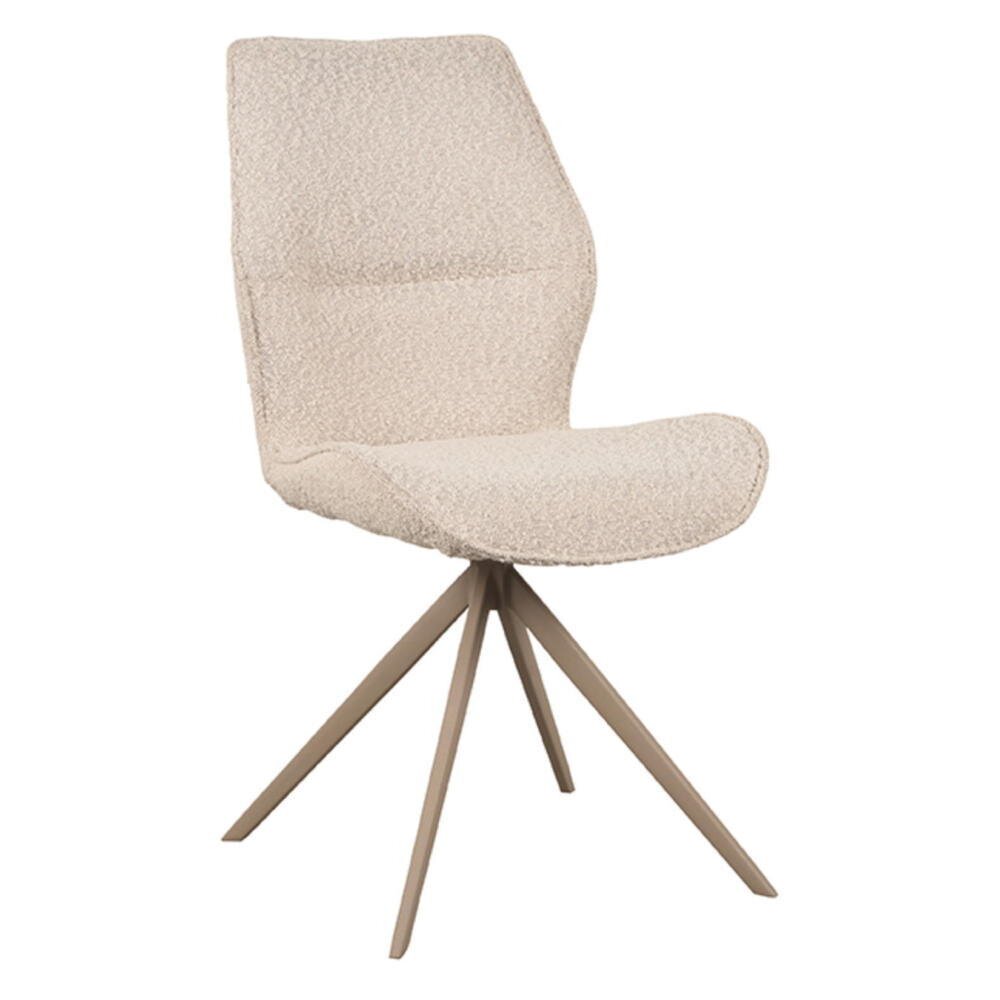 RINGO-Living Esszimmerstuhl Cher in Taupe Boucle und Creme