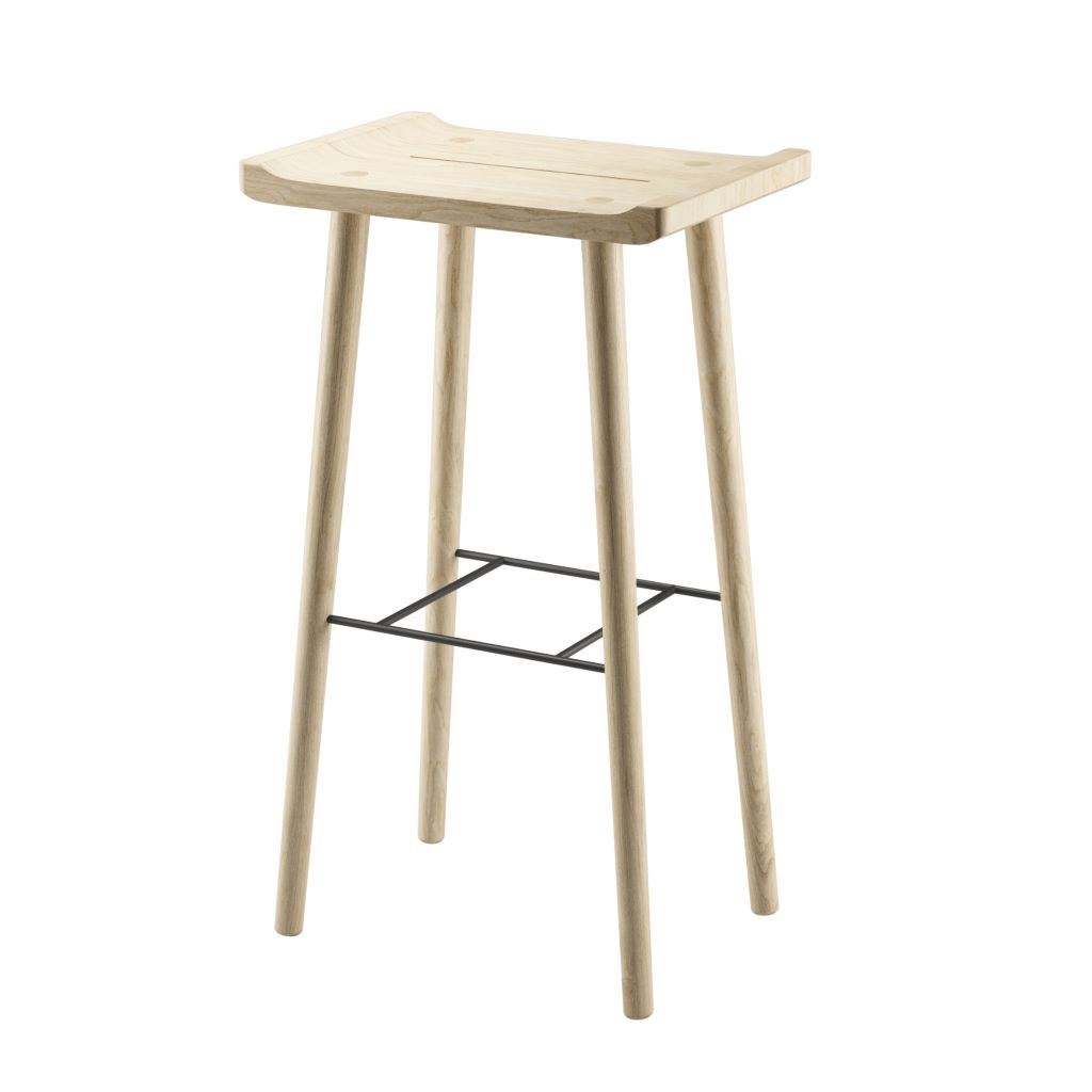 EKTA Living – Scala Bar Stool – Barhocker aus Eichenholz – 74 cm