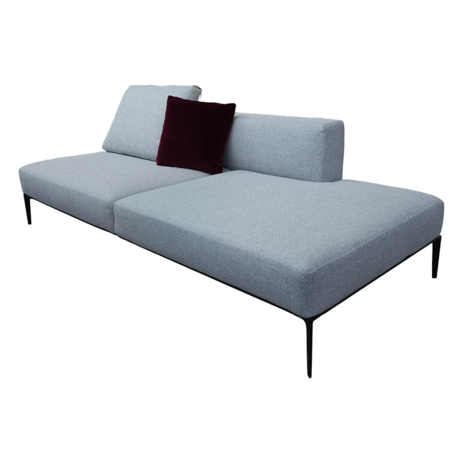 Sofa Jaan Living 783 Bezug Stoff Carré 7823 Moonlight Grau Gestell Aluminium Mat…