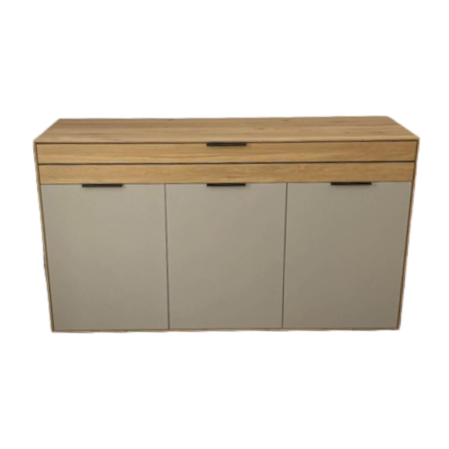 Sideboard Scottsdale Lack Samtgrau Grau Wildeiche Soft Gebürstet