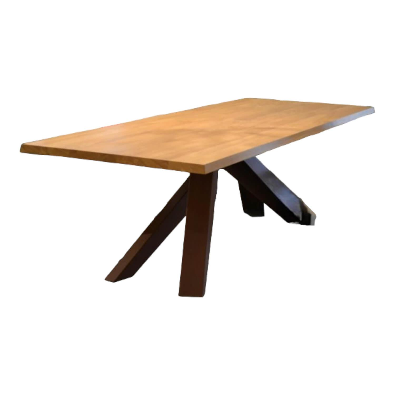 Esstisch Big Table Eiche Natur Massiv Gestell Metall Lackiert Bronzefarben Schwa…