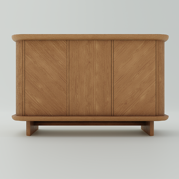 MIYABI – Sideboard 101x160x50 aus Eichenholz mit/ohne versenkbaren TV-Lift